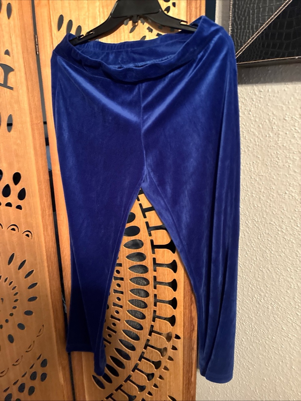Royal Blue Velvet Women's pants - Classic Pull-On Style